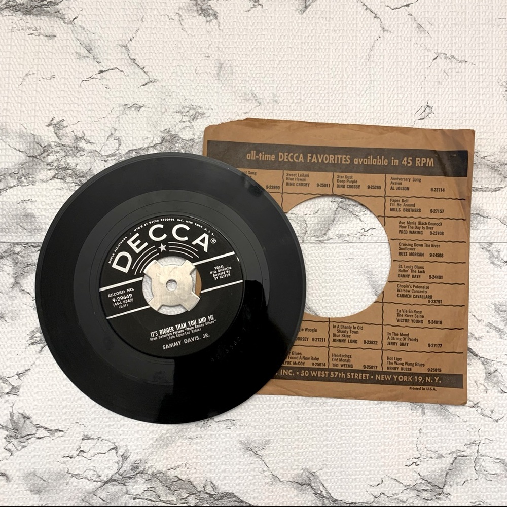 Vintage Decca 45 RPM Record Sammy Davis Jr.